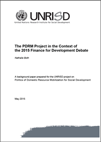 The PDRM Project in the Context of the 2015 Finance for Development Debate